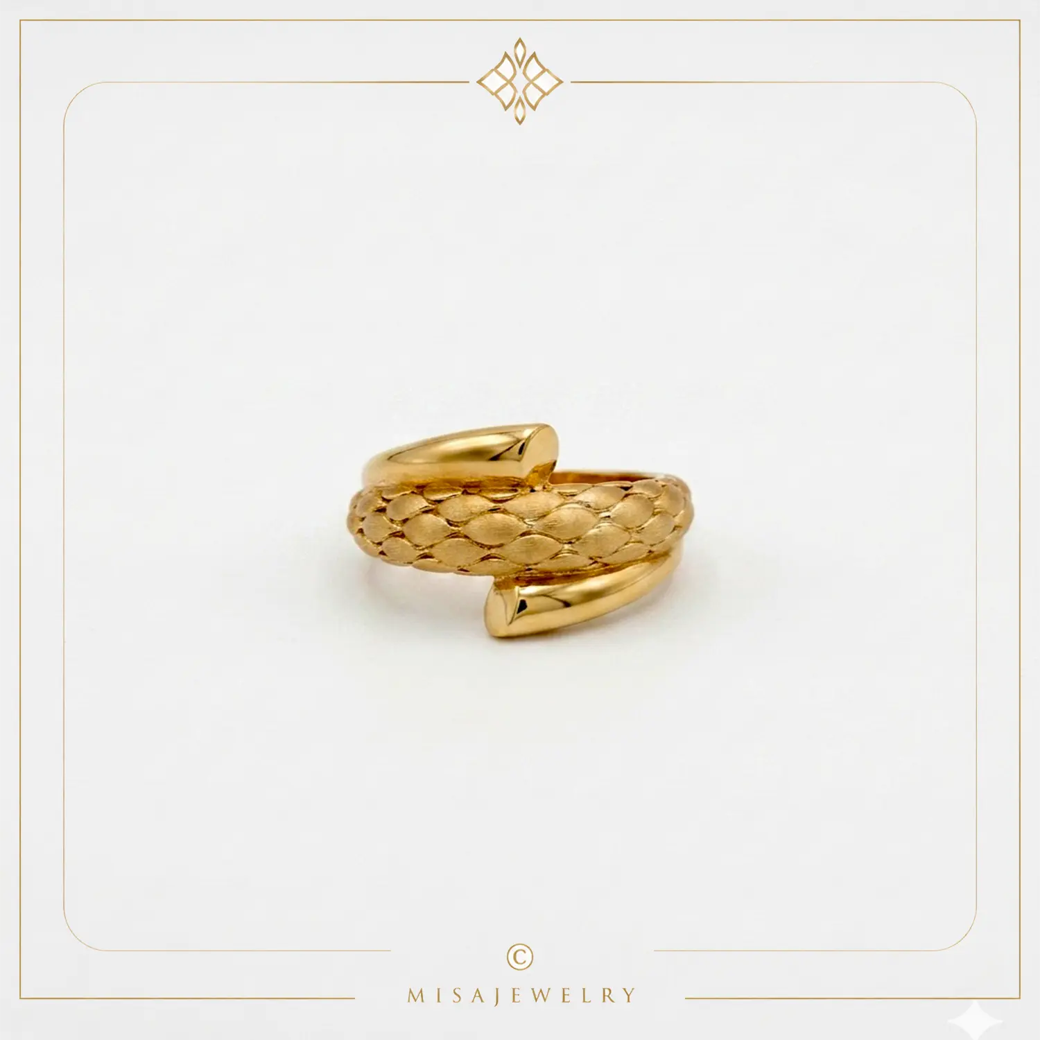 ring-portofino-1-148-two انگشتر طلا زنانه پورتوفینو طرح پوست ماری ۱۸ عیار