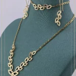 سرویس طلا تمام تراش طرح برگ ۱۸ عیار