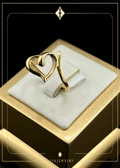 minimal-heart-gold-ring-1 انگشتر طلا مینیمال قلب